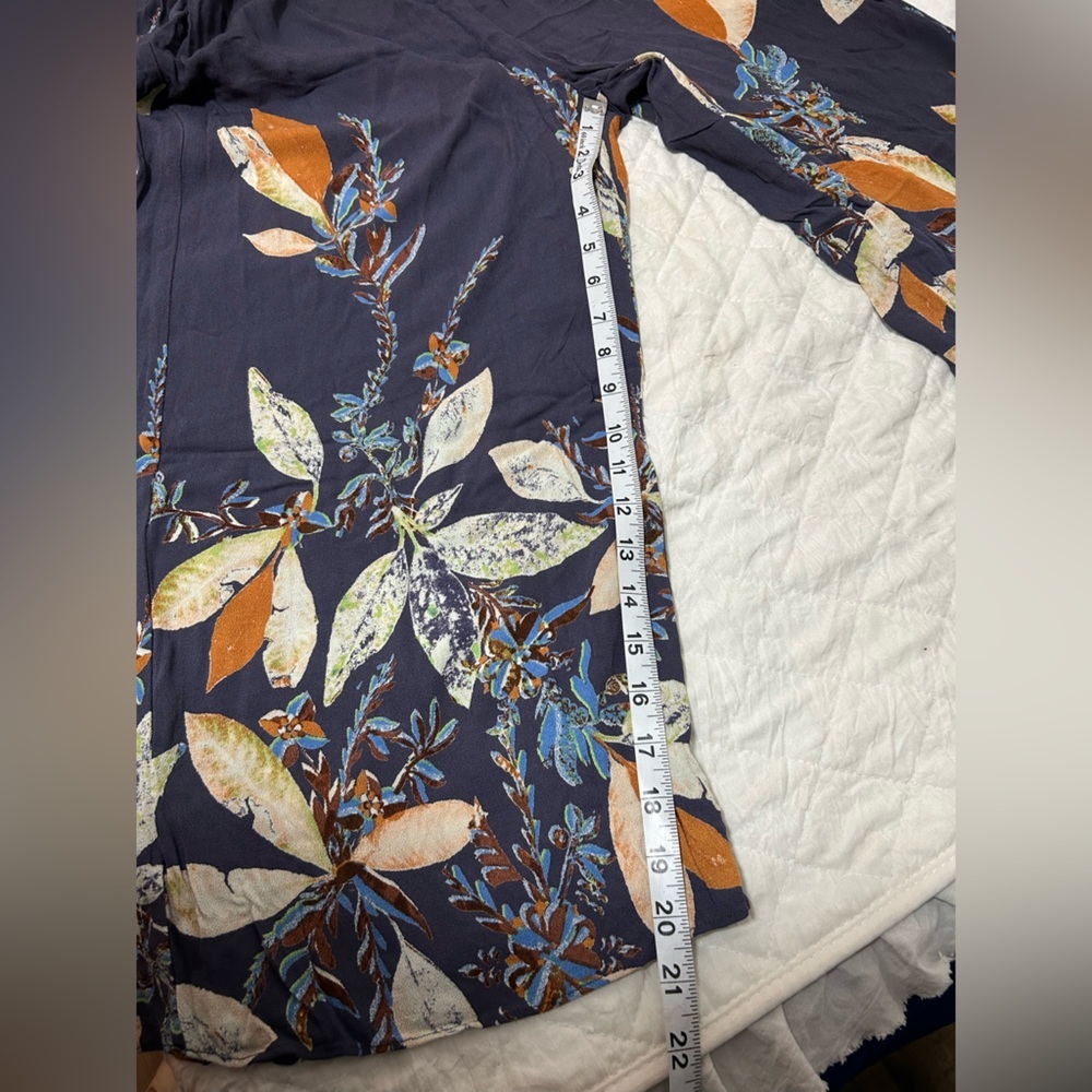 Free People One-Shoulder Floral Jumpsuit in Navy and Orange - Picture 9 of 15